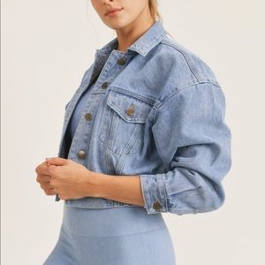 Puffy Sleeve Cropped Denim Jacket